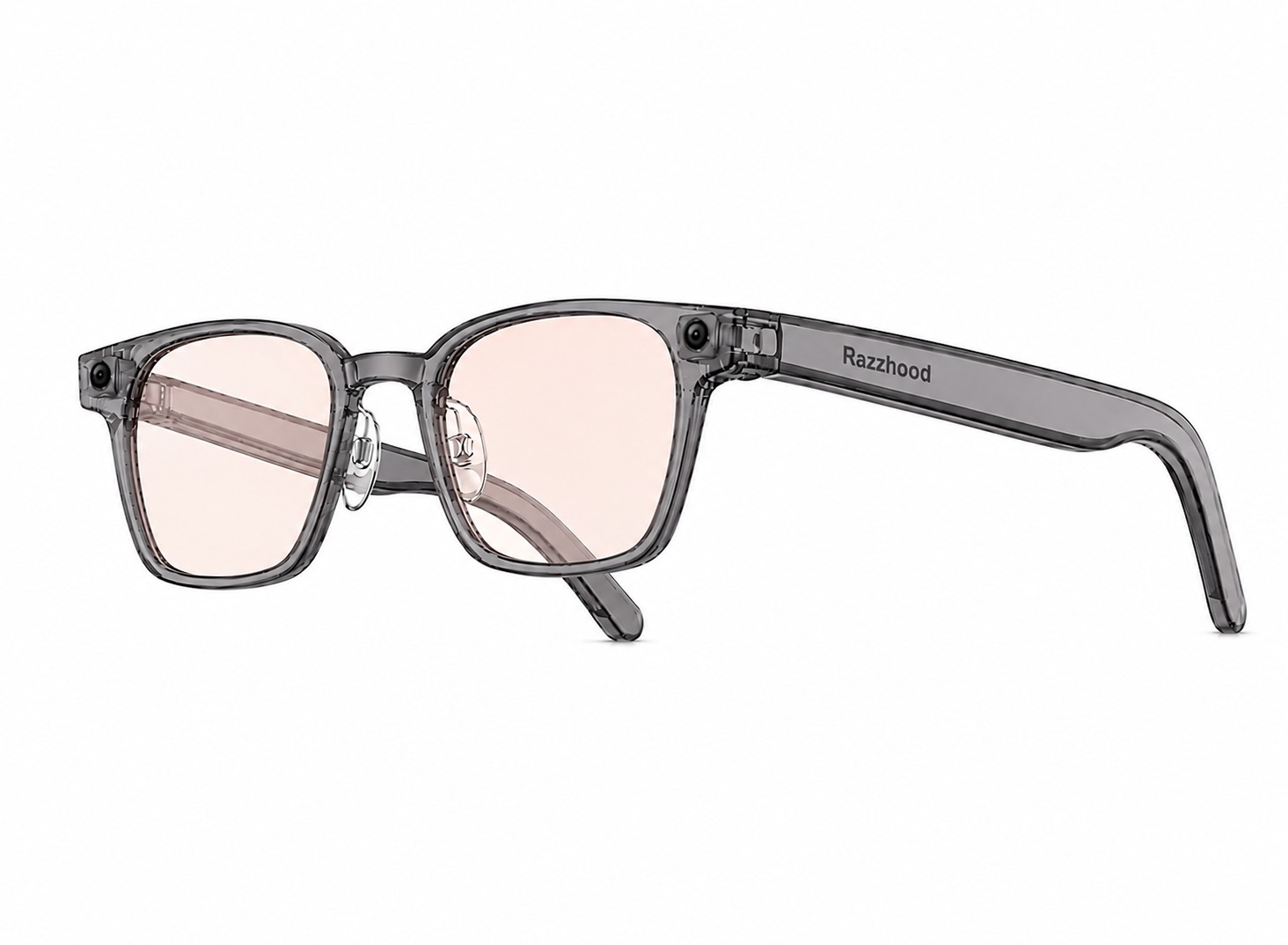 The Masike, Space Gray frame with Light Red Gold lenses